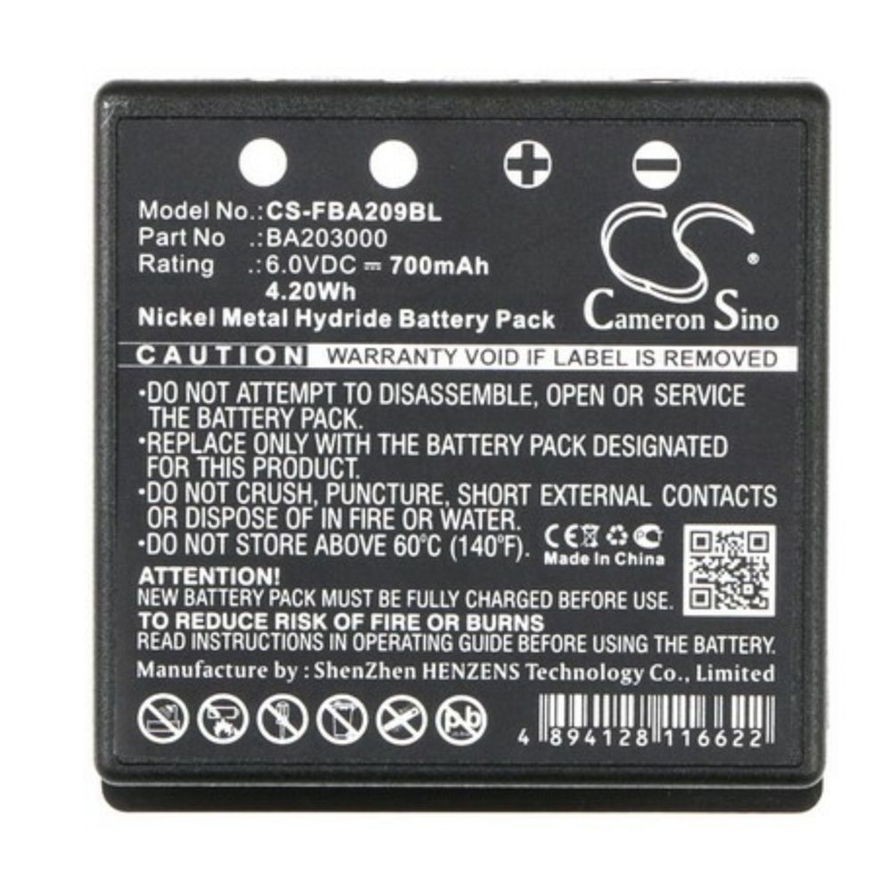 Cameron Sino CS-FBA209BL BA203000 6.0V 4.20Wh 700mAh Ni-MH Battery Pack